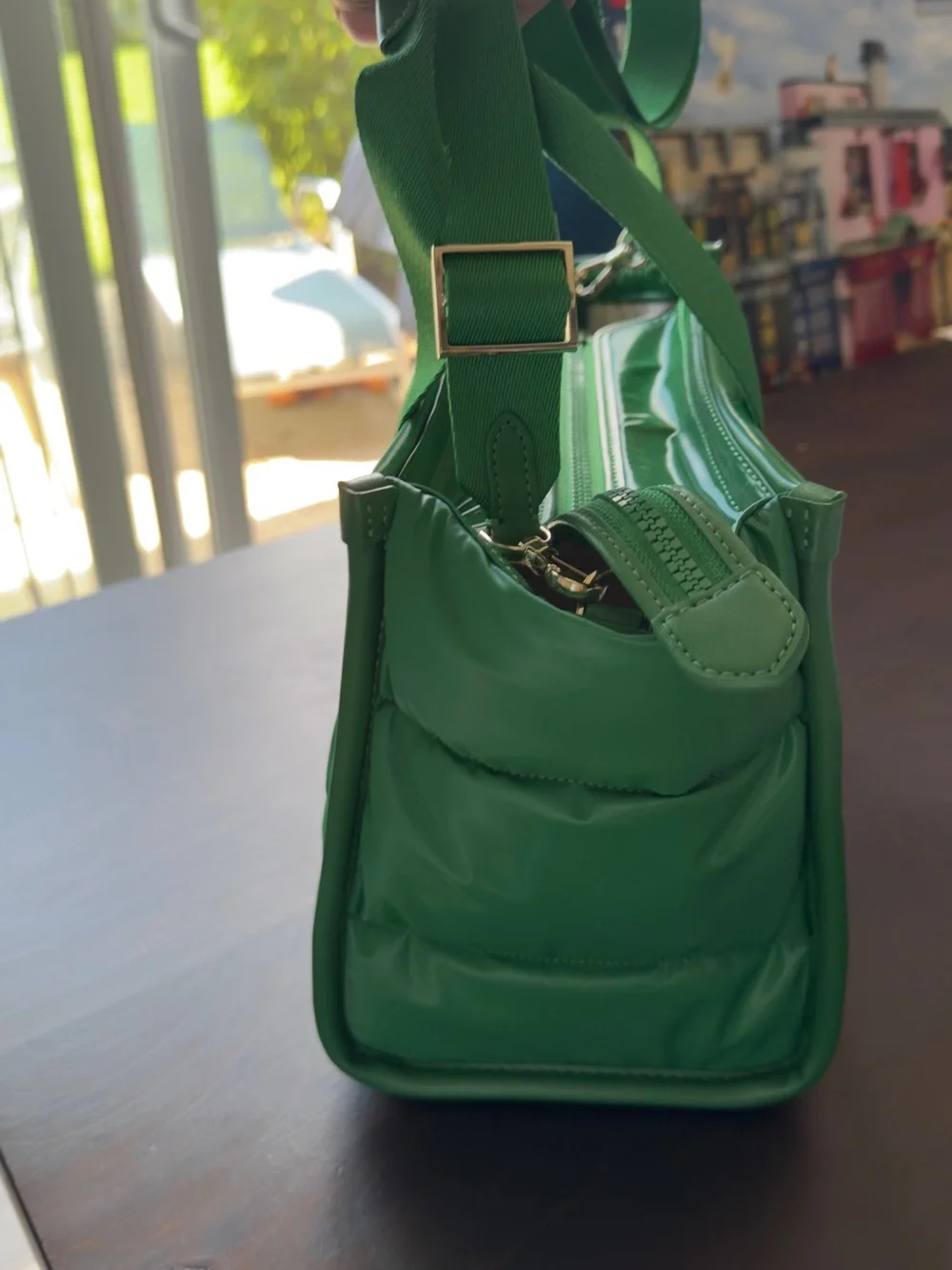 kate spade KIP Iconic Quilted Emerald Green Small Tote with Top Handles